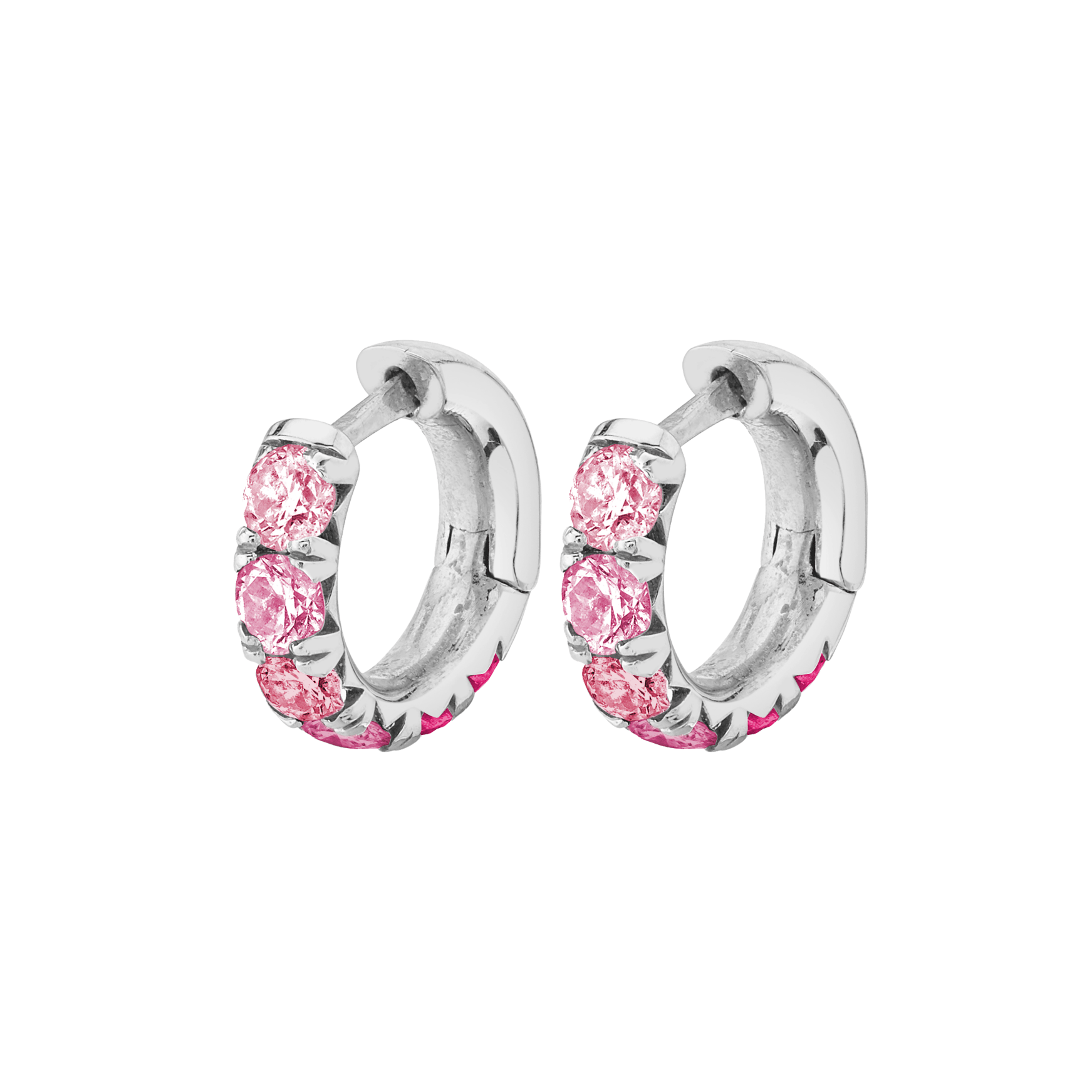 NEW! Baby Ombr  Pink Sapphire French Pav  Hoops