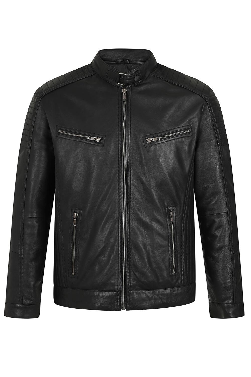 Men's Real Genuine Leather Biker Jacket - RONALD - RON | London ...
