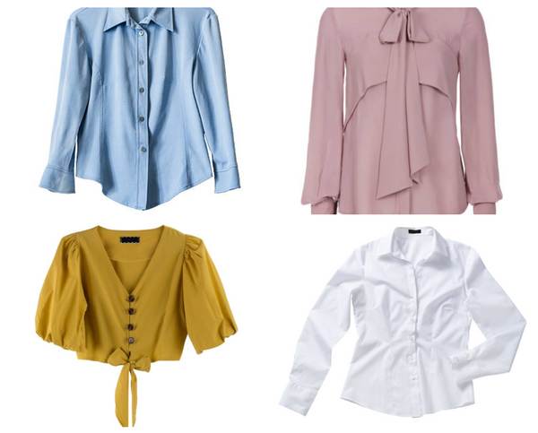 4 types of women blouses and colours