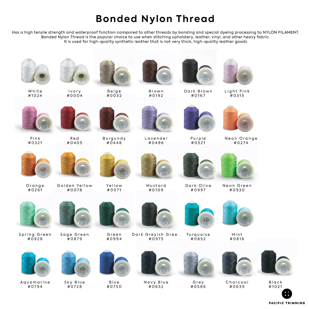 Bonded Nylon Thread Color Chart