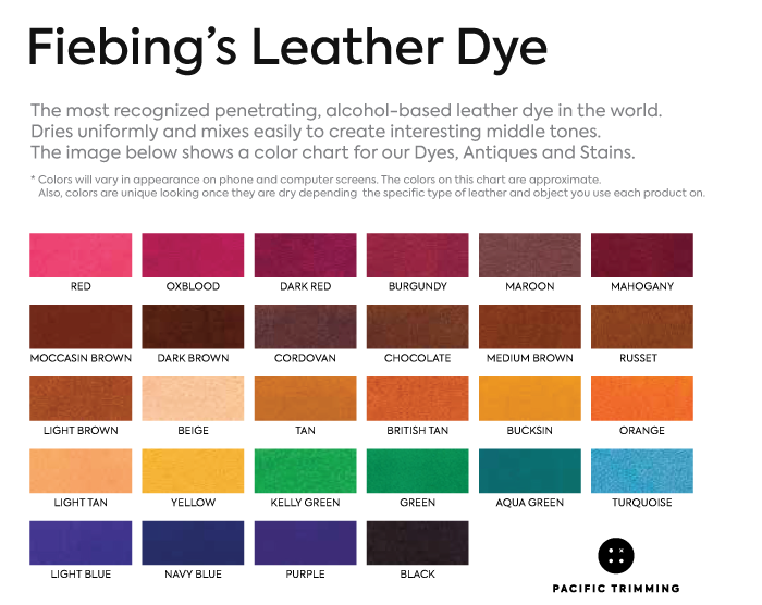 Fiebing's Leather Dye Multiple Colors 4 oz