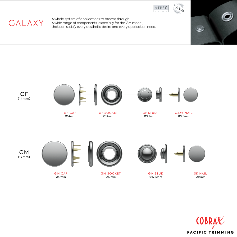 Cobrax Galaxy Snap Fastener Description