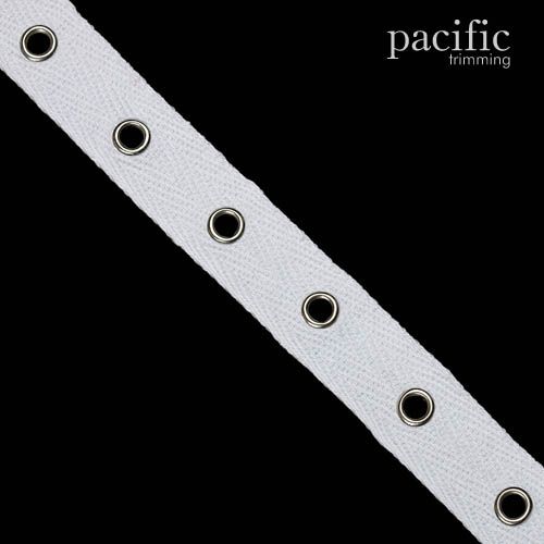 Hook and Eye Tape #1401 - White/White Enamel, 1 spacing, 1 wide