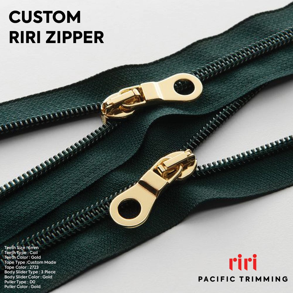 Riri Zipper, Custom Cut Separating, Antique Brass Teeth (AM)