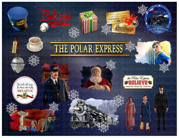 6651DW Polar Express Inspired (night) Full Sheet Digital Download File –  Waterslides and Pens By Outlaw Tiki