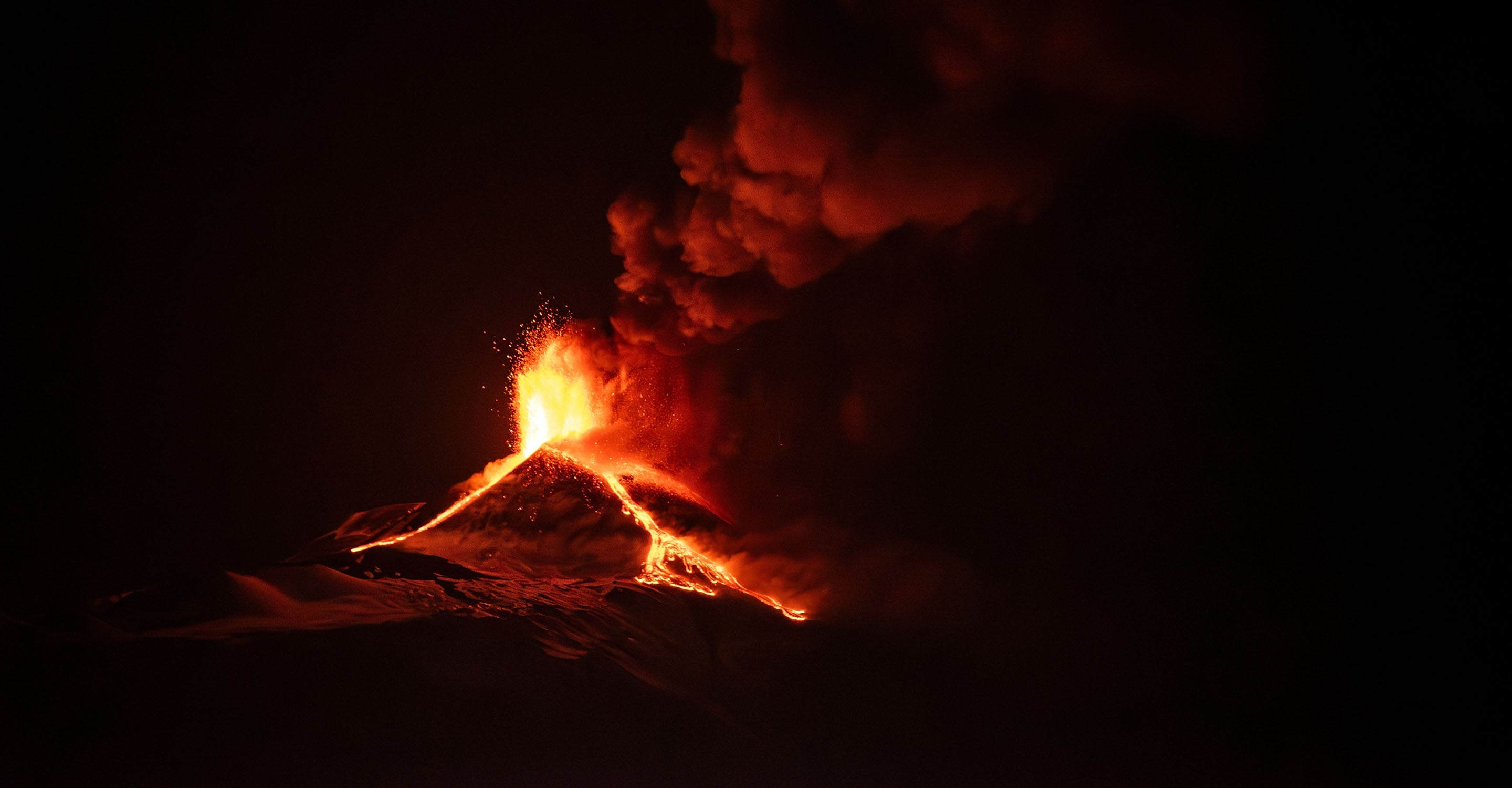 Volcanic Eruption Map Spotlight Mount Etna and Stromboli