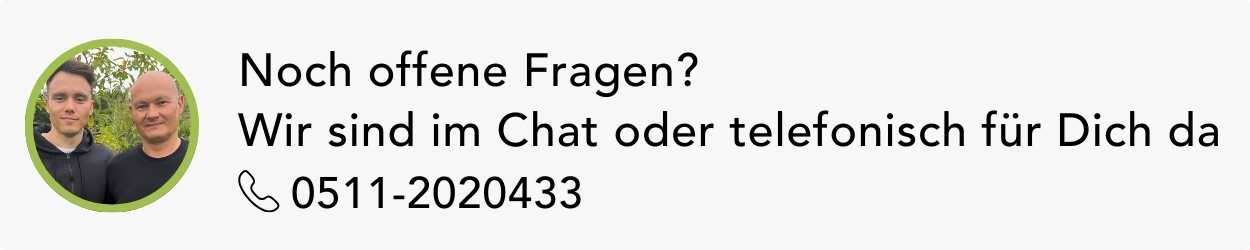 Wir sind im Chat oder telefonisch für Dich da