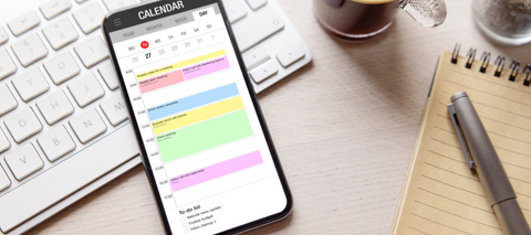 Calendar app on phone for digital planning