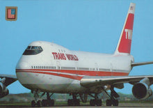 Load image into Gallery viewer, Aviation Postcard - Boeing 747 Trans World Airlines Aeroplane - Mo’s Postcards 
