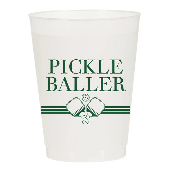 Dinks and Drinks Champagne Pickleball Frosted Cups- Pack of 10