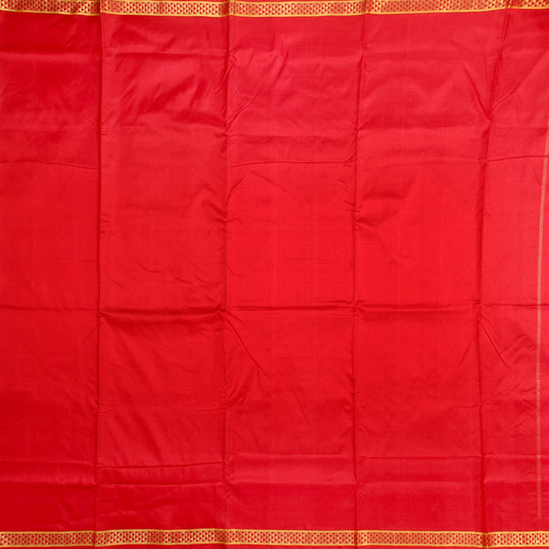 9 Yards Madisar Cotton Silk Saree in Deep Red Sarees by Shobitam - Etsy