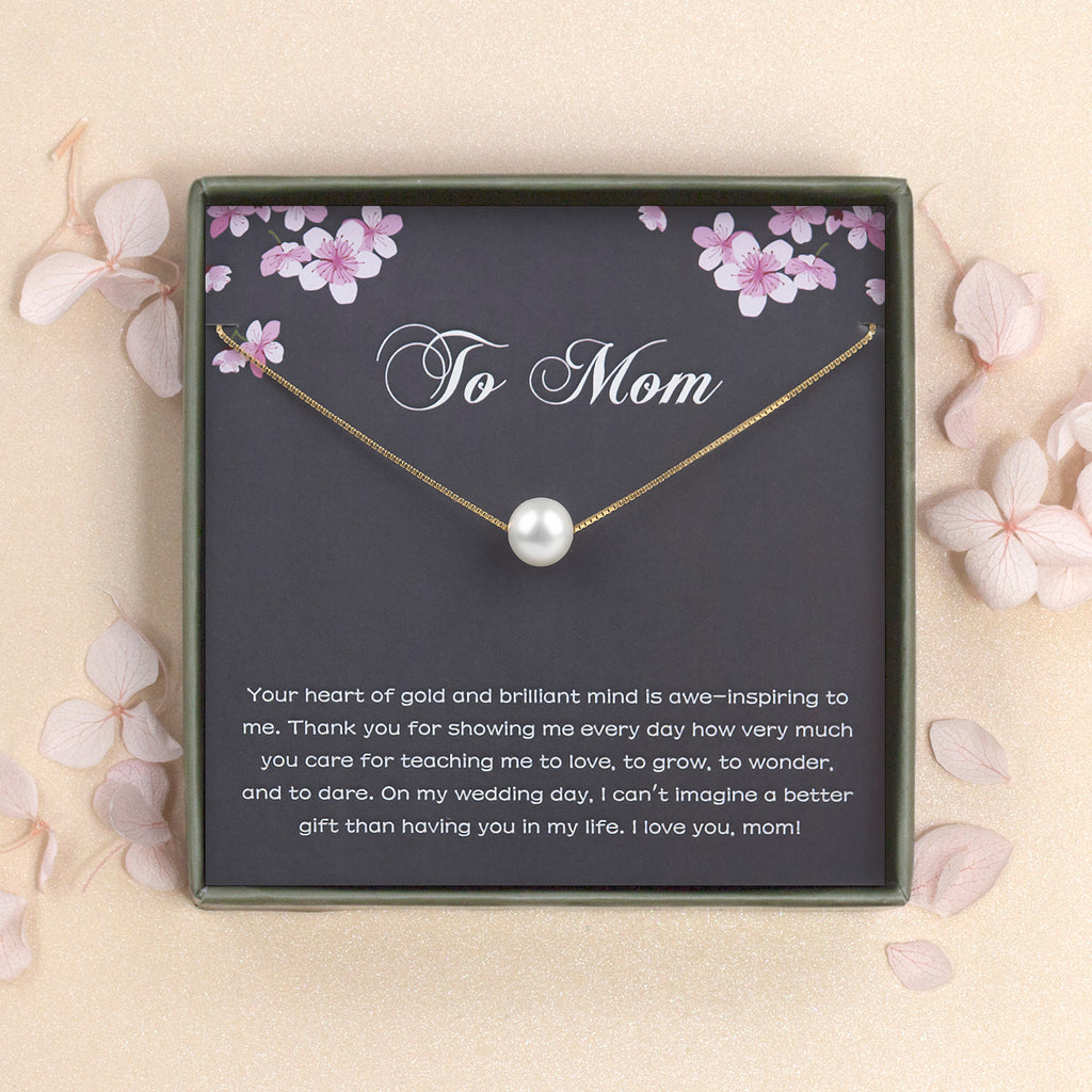 New Mom 925 Sterling Silver Pearl Necklace, To An Amazing New Mom
