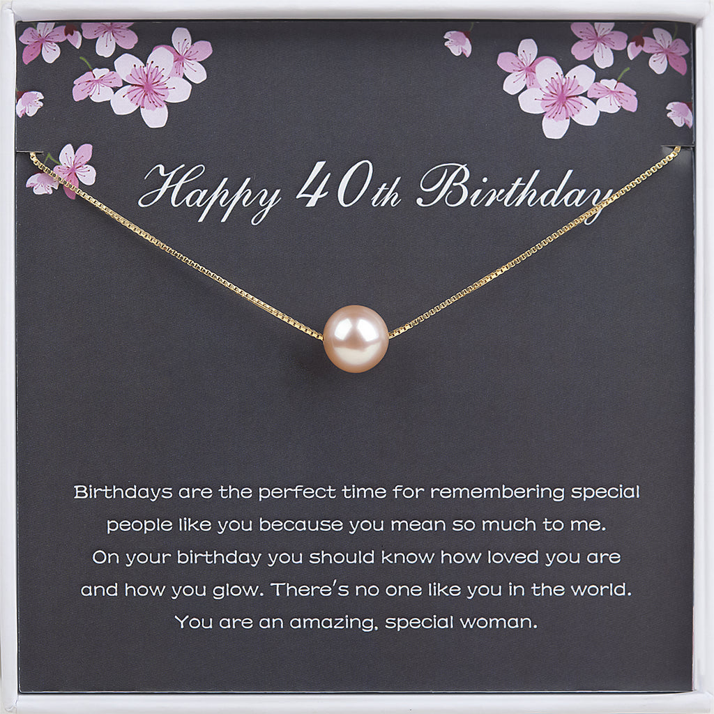 Happy 40th Birthday Gift for Wife from Husband, Custom Pearl Necklace ...