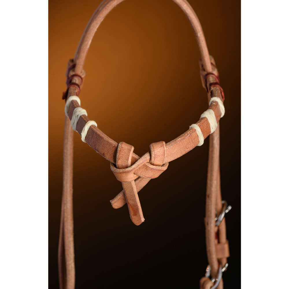 Horse Hair Browband Headstall + Rawhide Braided Bosal - Ranch Hand