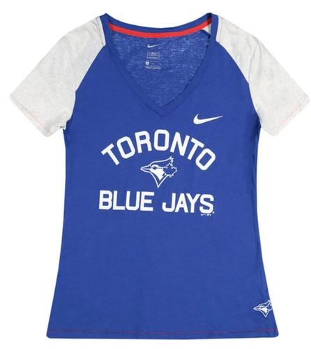 Printify Toronto The Blue Jay Women's Baseball Crop Top T-Shirt White Stitching / L