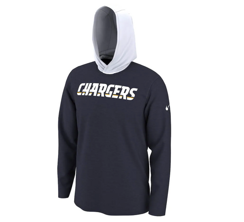 Men's Nike Black Los Angeles Chargers Sideline Performance Long Sleeve  Hoodie T-Shirt