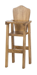 Wooden high chair doll furniture: durable and safe, made in the USA. Encourages creativity and independent thinking in children.