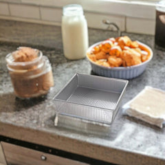 Enjoy perfect bakes with our 8-inch square nonstick baking pan - ideal for small, even, easy-release creations!