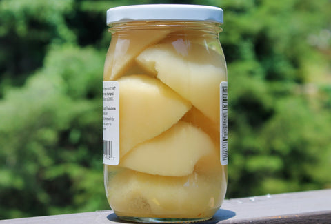 Indulge in Amish-crafted canned pears, fresh-made in the USA by Annie's Kitchen. Enjoy the homemade goodness!