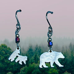 Elevate your style with made in the USA stainless steel stud earrings, featuring a unique bear family design. Perfect for everyday elegance.