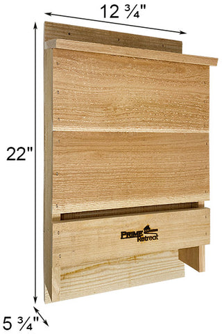 Dimensions of the Triple-Celled Cedar Bat House for 200 Bats