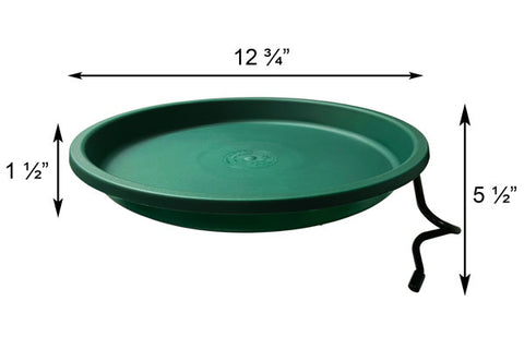 Dimensions of the Green Pole Mount Bird Bath