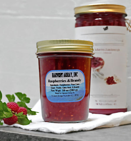 Blue Ridge Jams Raspberries and Brandy 10 ounce jar for Harvest Array