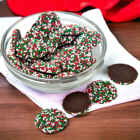Indulge in Made-in-America Mint Nonpareils, your perfect Christmas holiday treats for sweet joy & gift giving!