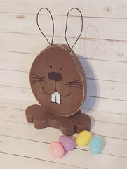 Add a touch of charm to your Easter decor with this adorable Wooden Bunny with Wire Ears.