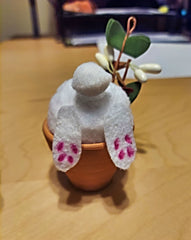 Handmade Bunny in a Flowerpot Easter Decoration