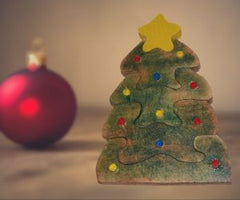 Handmade Wooden Rustic Christmas Tree Puzzle Decoration