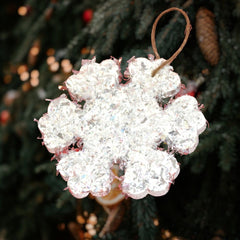 Handmade Sparkly Snowflake Christmas Ornament