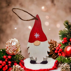 Adorable Handmade Wooden Santa Gnome Christmas Ornament on Harvest Array