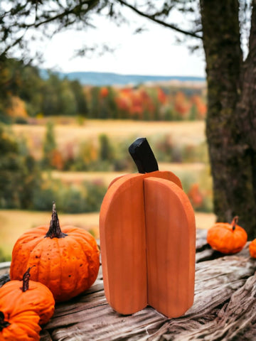 Handmade Pine Slotted Pumpkin