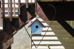Wren Birdhouse in Metal Heart Frame