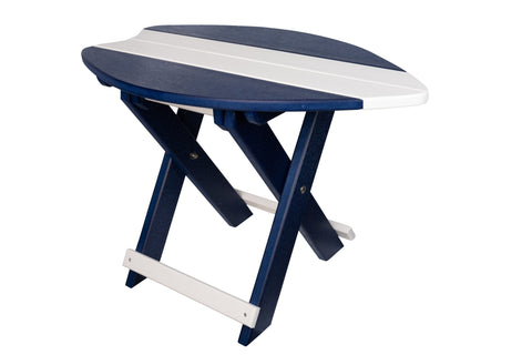 Patriot Blue and White Surf Board Poly Folding Table
