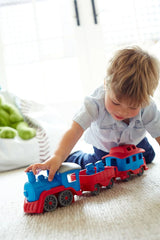 Cherish playtime with our eco-friendly blue toy train, proudly made in the USA for imaginative young minds.