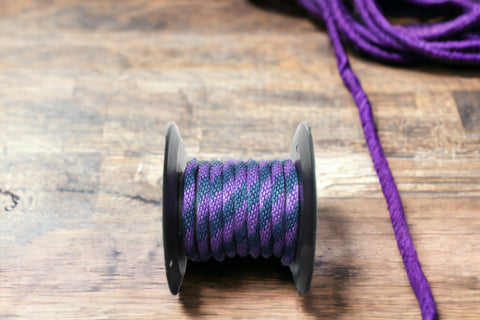 Purple and Navy Solid Braided Multifilament Polypropylene Rope