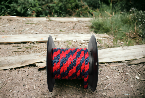 Red and Navy Solid Braided Multifilament Polypropylene Rope