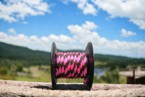 Hot Pink and Brown Solid Braided Multifilament Polypropylene Rope