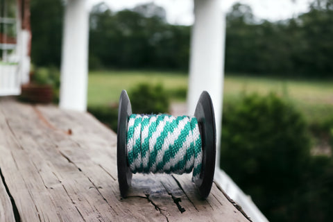 Teal and White Solid Braided Multifilament Polypropylene Rope