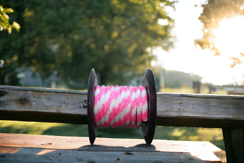 Hot Pink and White Solid Braided Multifilament Polypropylene Rope