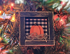 Handmade Mini Framed Pumpkin Ornament for Harvest Array