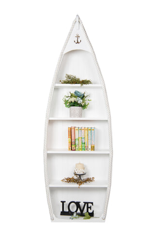 Large Rowboat Wooden Bookshelves 6 Feet High