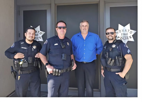 Joe working with the local police department