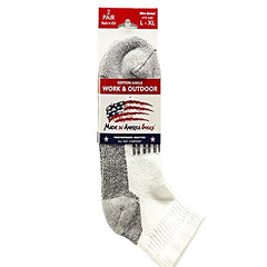 Men's Cotton Ankle Work Socks L/XL - 2 Pack