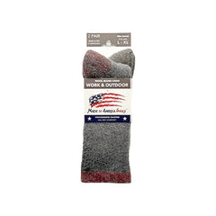 Women's Wool Blend Crew Socks L/XL - 2 Pack Charcoal