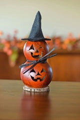 Harlow - Tiny Jack-O-Lantern Witch Gourd on Harvest Array