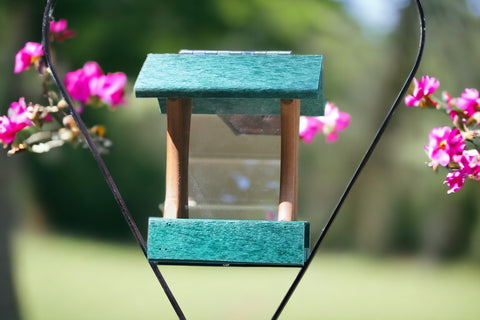 Mini Poly Bird Feeder framed with Metal Heart