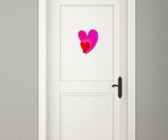Found Penny Modern Heart Duo Door Hanger on Bedroom Door